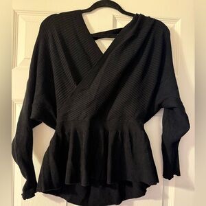 Red Brand Black Blouse